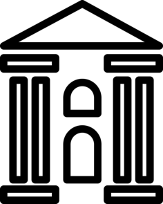 Museum Frontal Building Svg Line Art, Free Vectors File